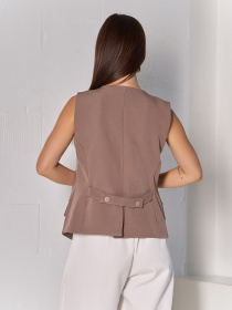 Жилет классический ISSA Plus модель 14830_коричневый Фото