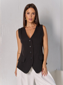 Класичний жилет ISSA Plus модель 14830_черный Фото