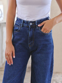 Широкі джинси ISSA Plus модель WN20-640_синий Широкі джинси ISSA Plus модель WN20-640_синий Фото