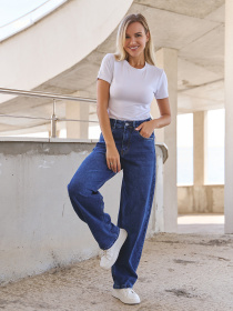 Широкі джинси ISSA Plus модель WN20-640_синий Фото