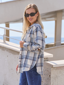 Рубашка ISSA Plus модель SA-554_белый_голубой Фото