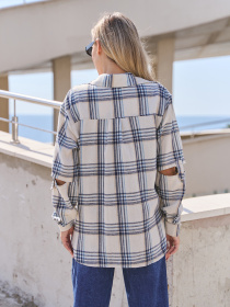 Рубашка ISSA Plus модель SA-554_белый_голубой Фото