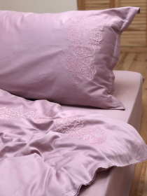 Комплект постільної білизни рожевий з вишитими півоніями Cozy Модель 8048311 Фото