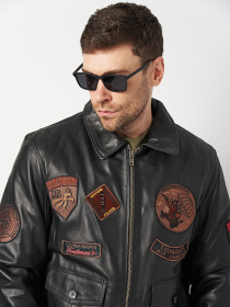 Куртка кожаная Ricco Grande модель k1811bl Фото