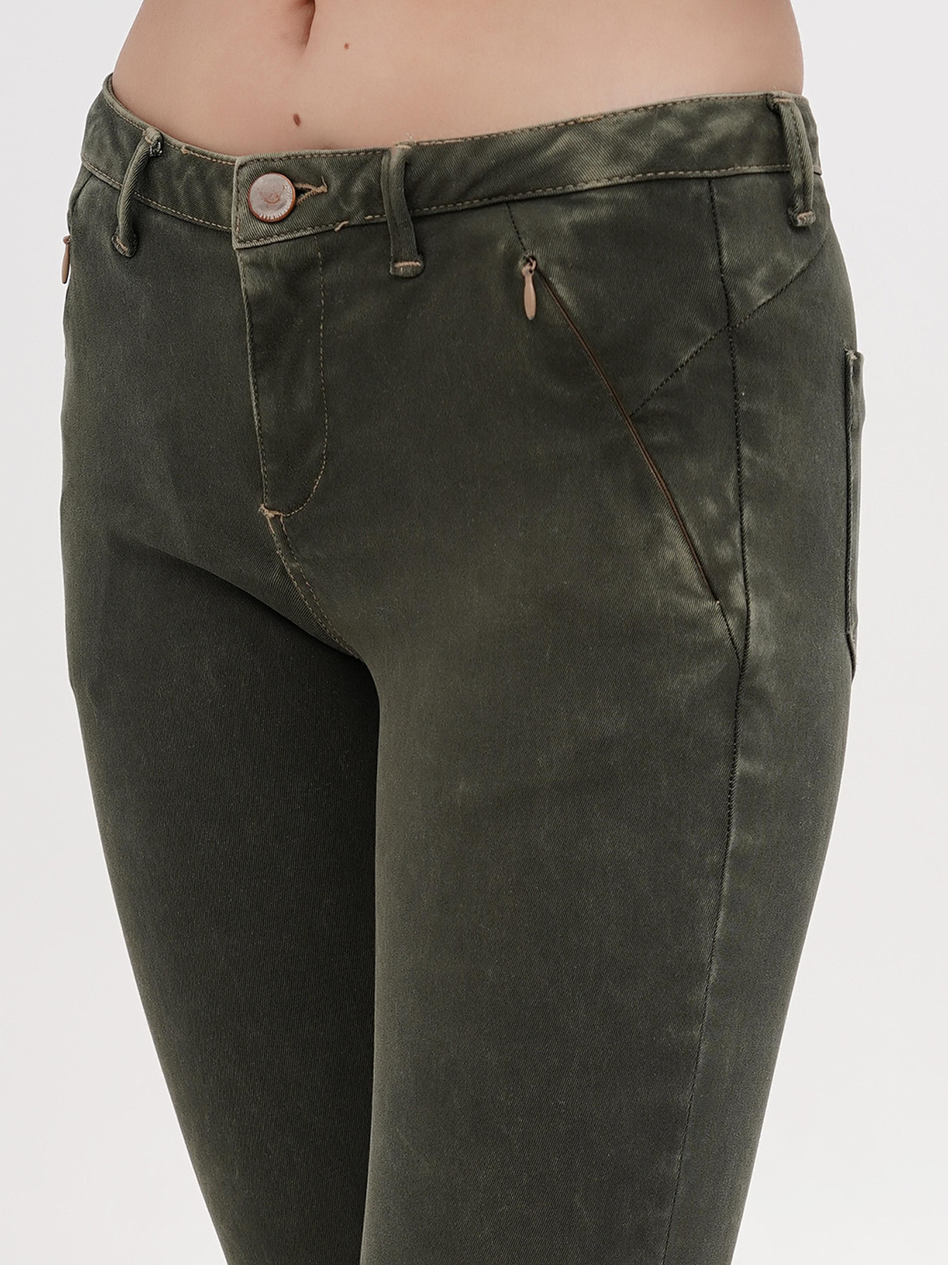 Скинни джинсы Sassofono модель A271-SF-1366_зеленый Фото