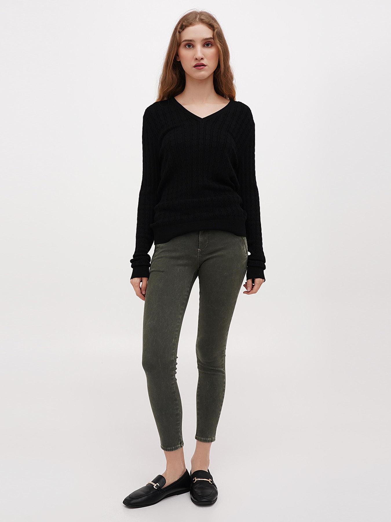 Скинни джинсы Sassofono модель A271-SF-1366_зеленый Фото