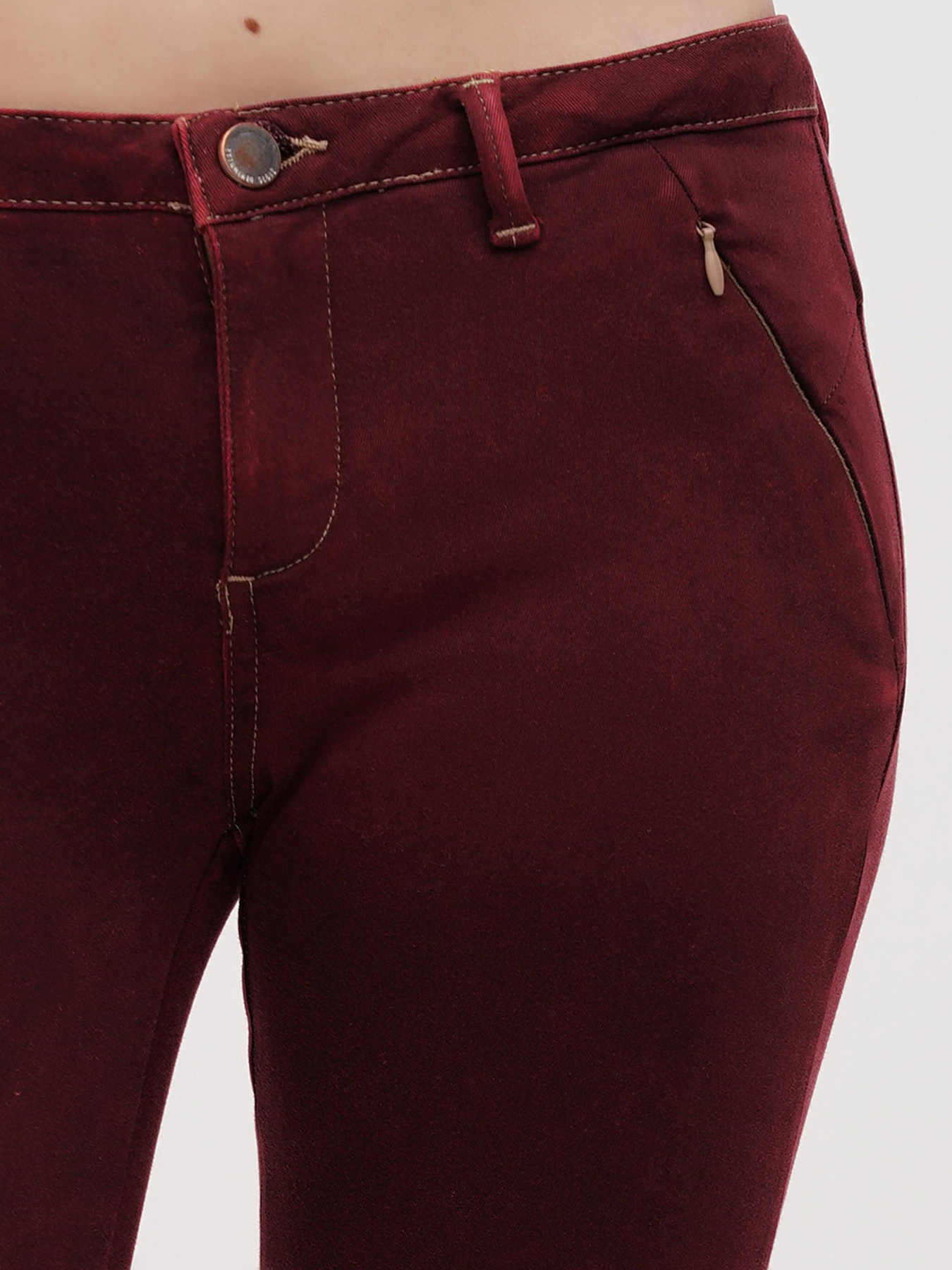 Скинни джинсы Sassofono модель A271-SF-1366_бордовый Фото