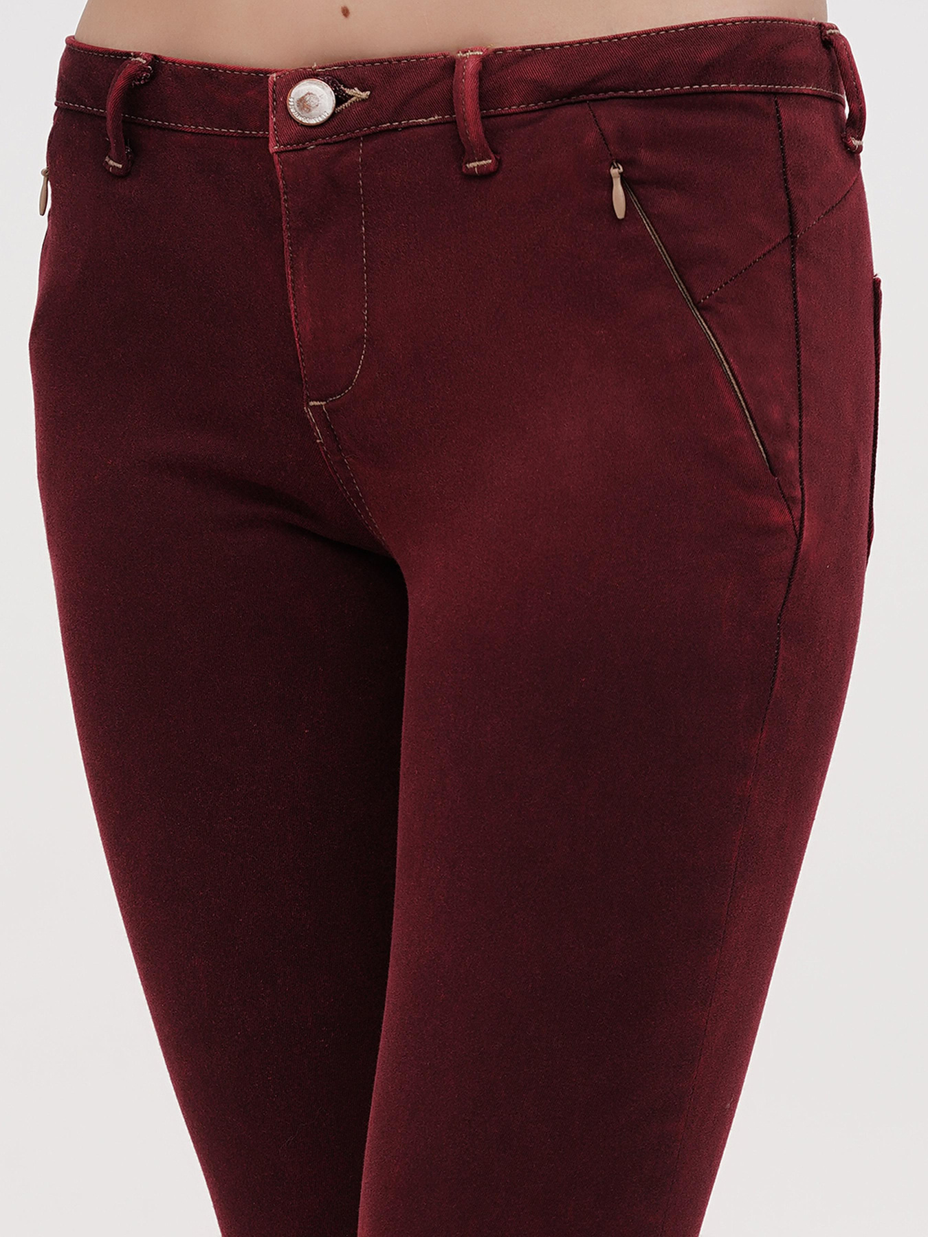 Скинни джинсы Sassofono модель A271-SF-1366_бордовый Фото