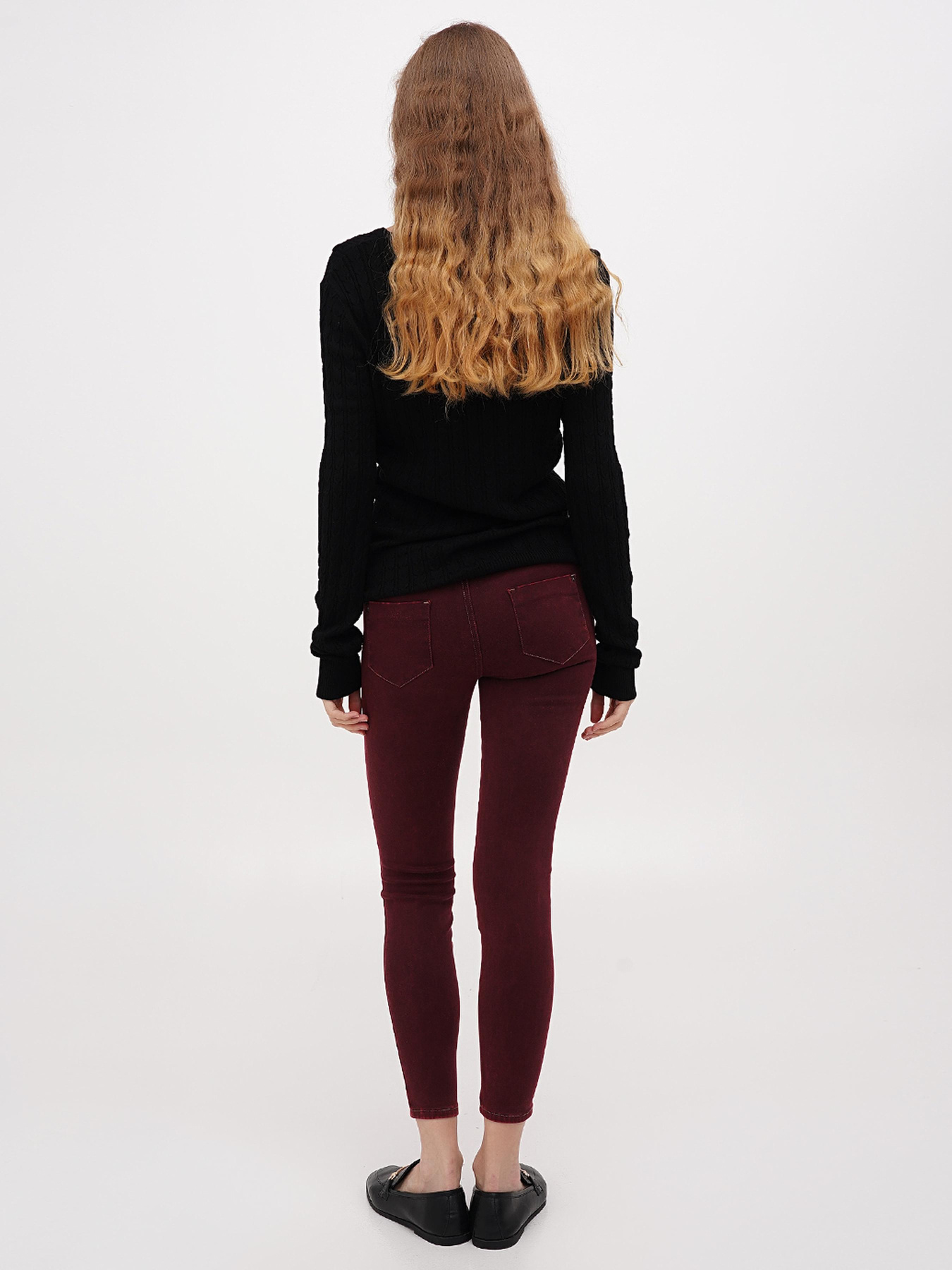 Скинни джинсы Sassofono модель A271-SF-1366_бордовый Фото