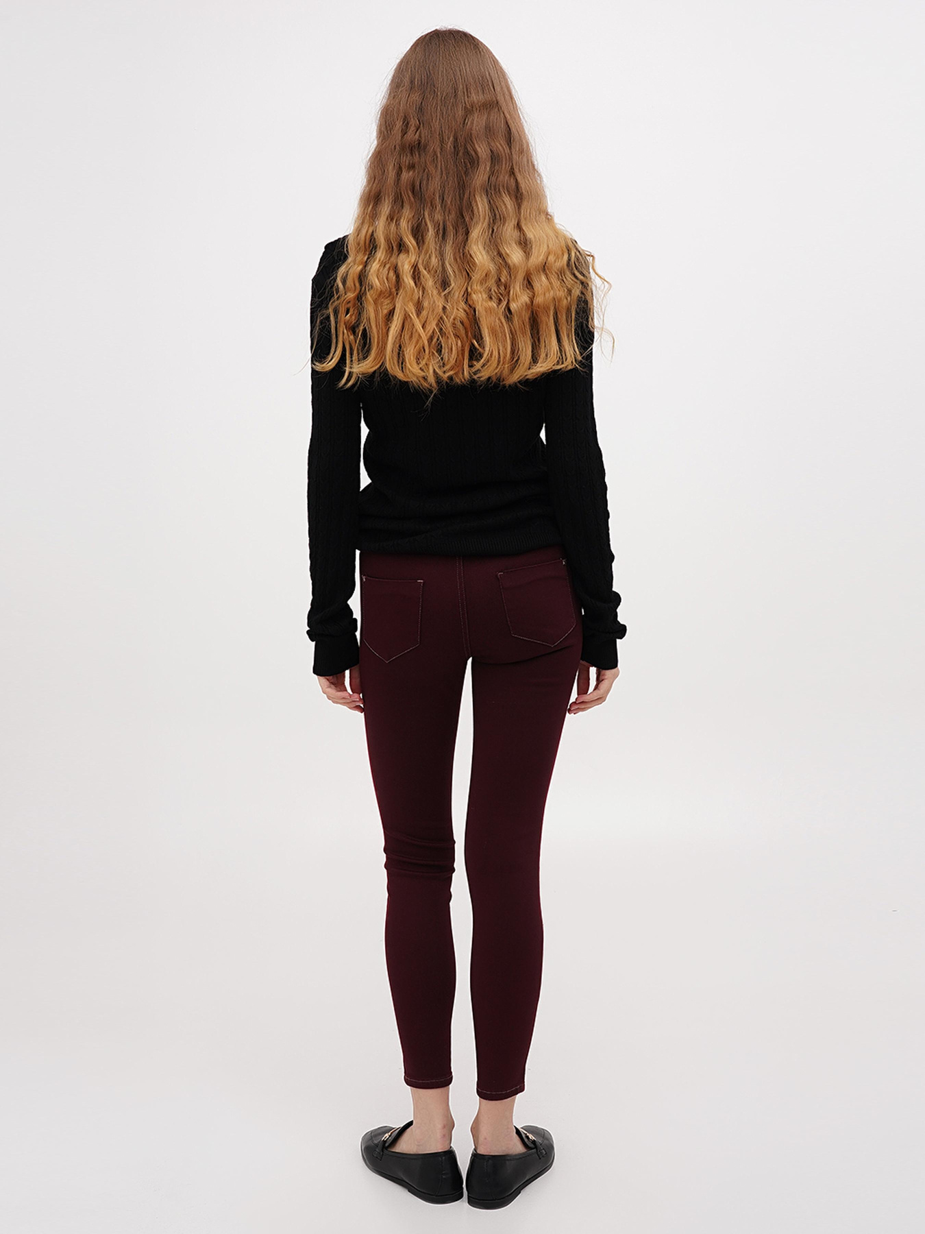 Скинни джинсы Sassofono модель A271-SF-1365_бордовый Фото