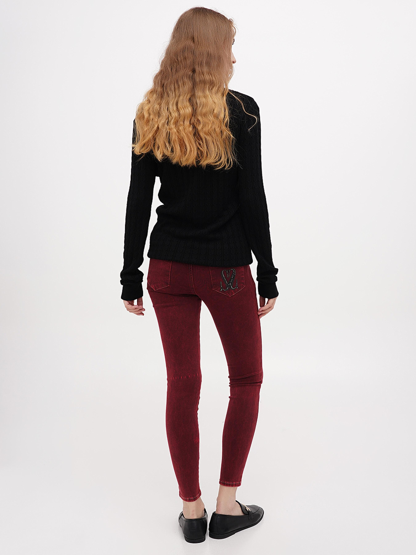 Скинни джинсы Sassofono модель A271-SF-1363_бордовый Фото