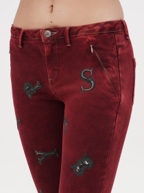 Скинни джинсы Sassofono модель A271-SF-1363_бордовый Фото