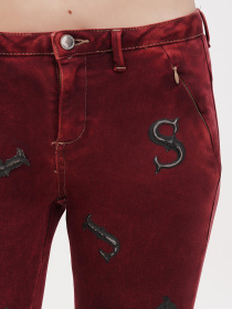 Скинни джинсы Sassofono модель A271-SF-1363_бордовый Фото