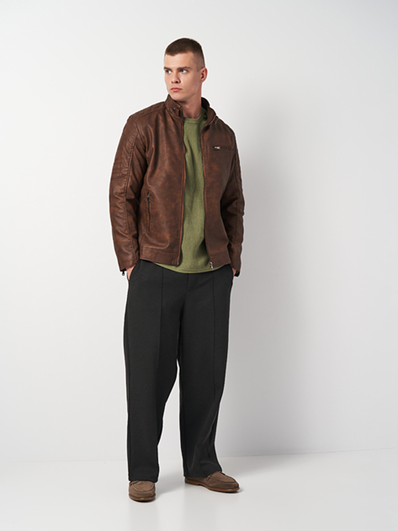 Куртка кожаная Ricco Grande модель k1793br Фото