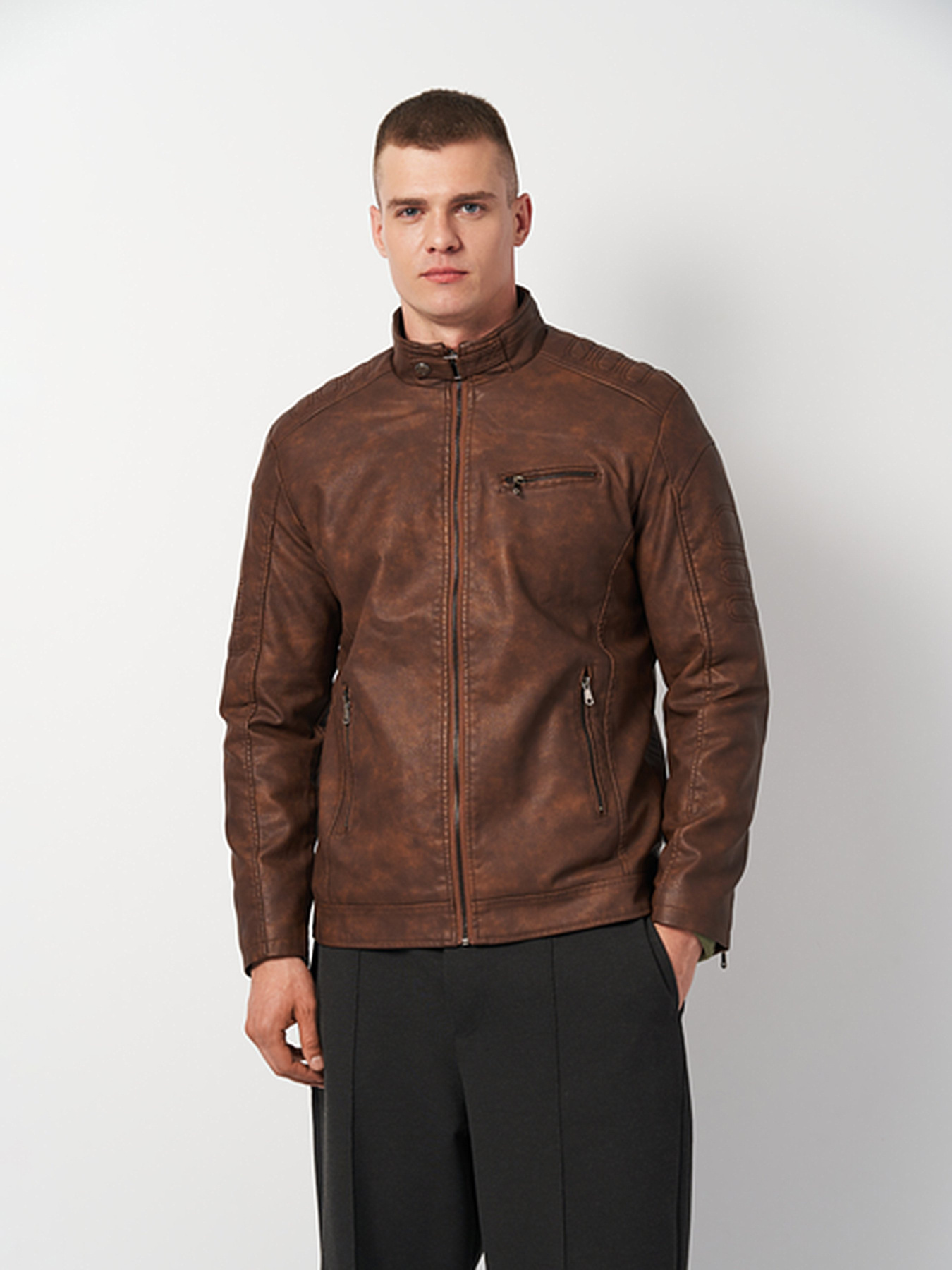 Куртка кожаная Ricco Grande модель k1793br Фото