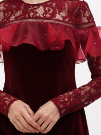 Платье мини Sassofono модель A271-SF-1322_бордовый Фото