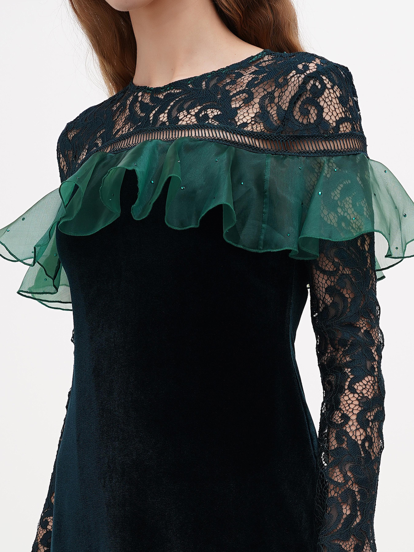 Платье мини Sassofono модель A271-SF-1322_зеленый Фото