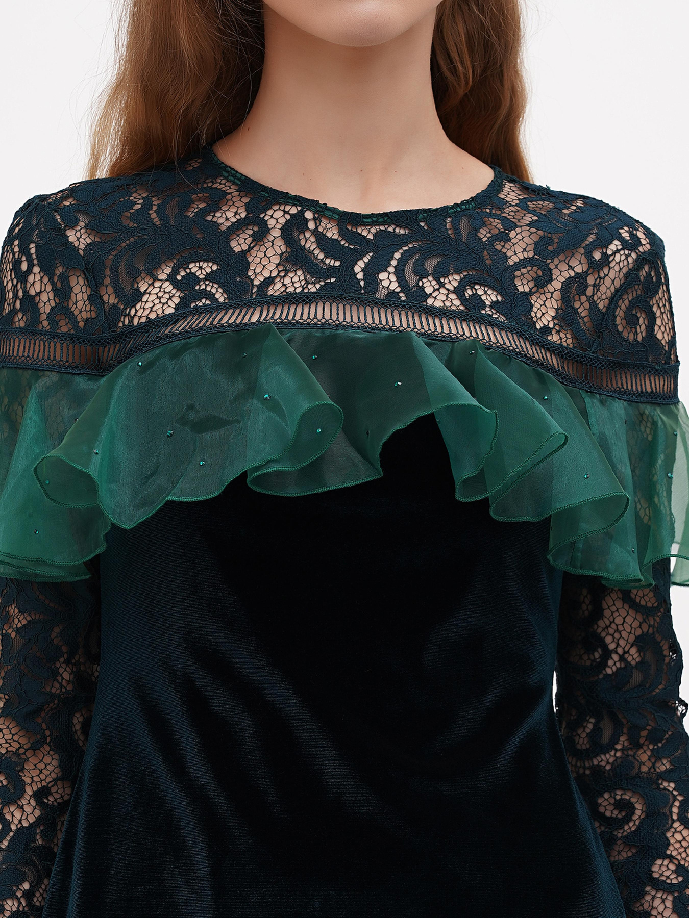 Платье мини Sassofono модель A271-SF-1322_зеленый Фото