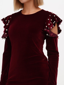 Платье мини Sassofono модель A271-SF-1318_бордовый Фото