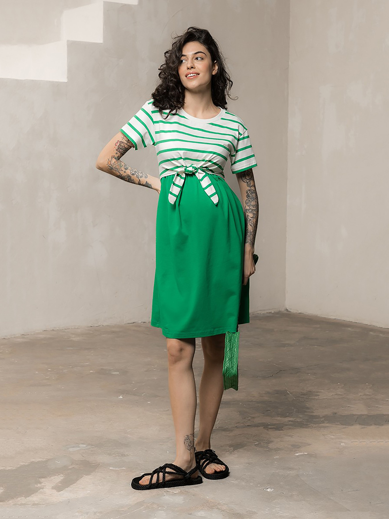 Платье мини Yula mama Becky модель BeckyDR-24.032GreenYLMMDR Фото