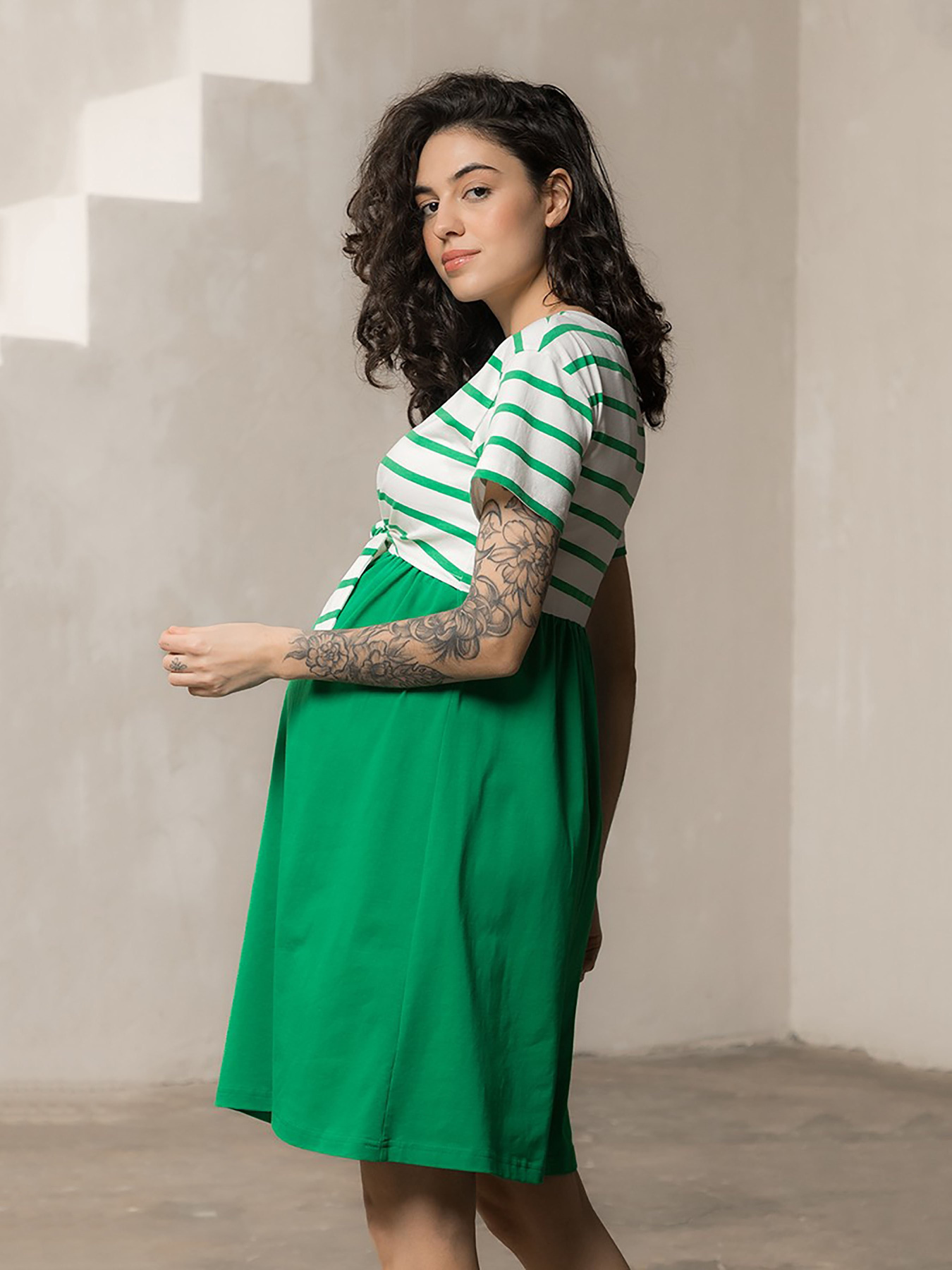 Платье мини Yula mama Becky модель BeckyDR-24.032GreenYLMMDR Фото