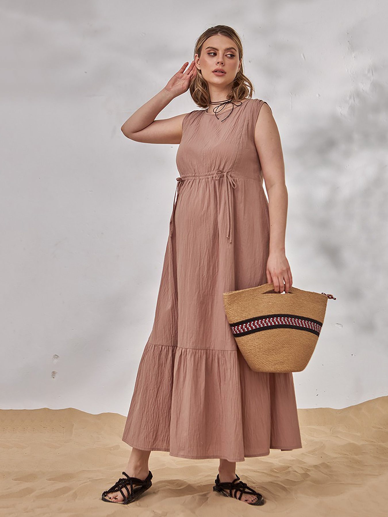 Сарафан Yula mama Noemie модель NoemieDR-24.041CappuccinoYLMMDR Фото