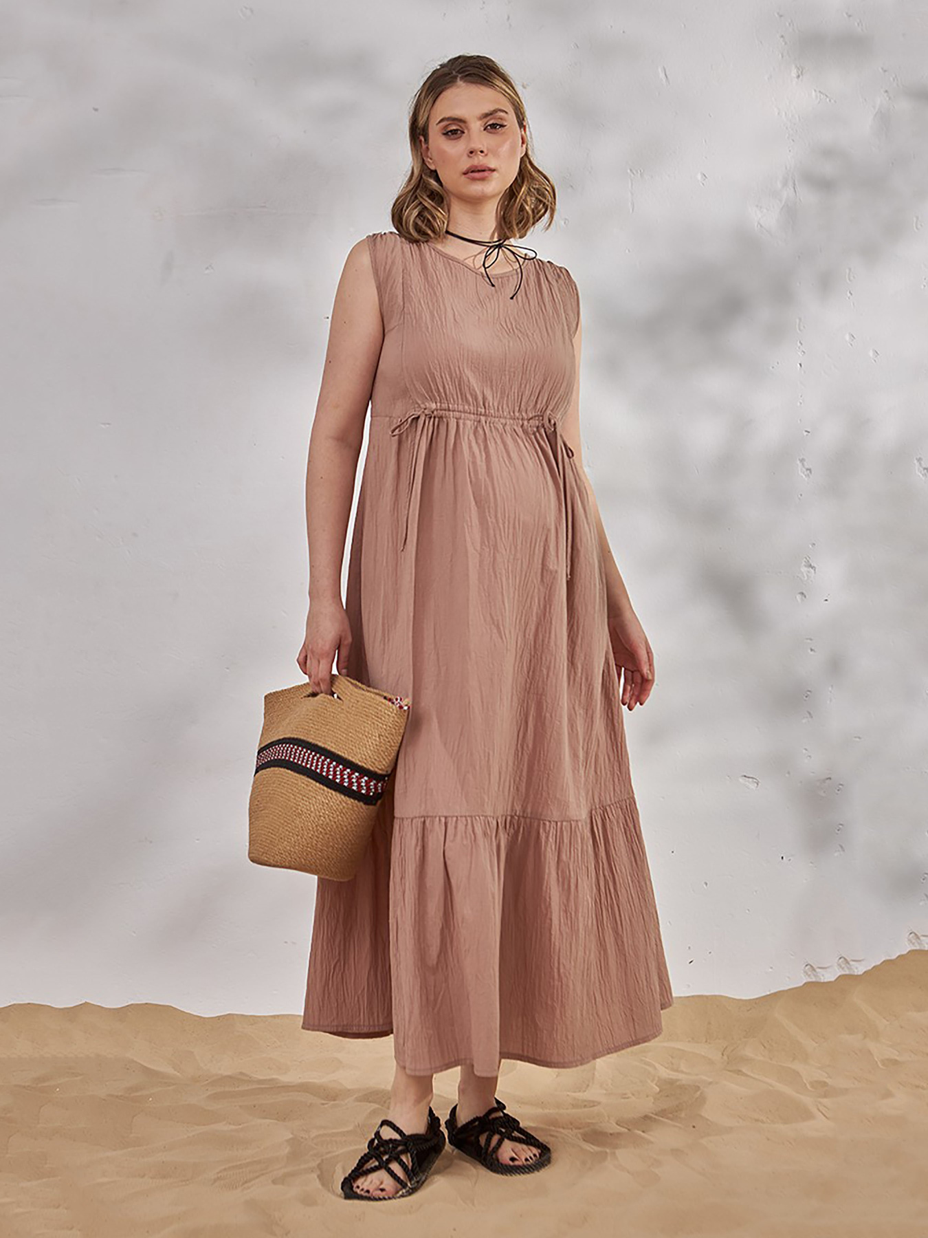 Сарафан Yula mama Noemie модель NoemieDR-24.041CappuccinoYLMMDR Фото