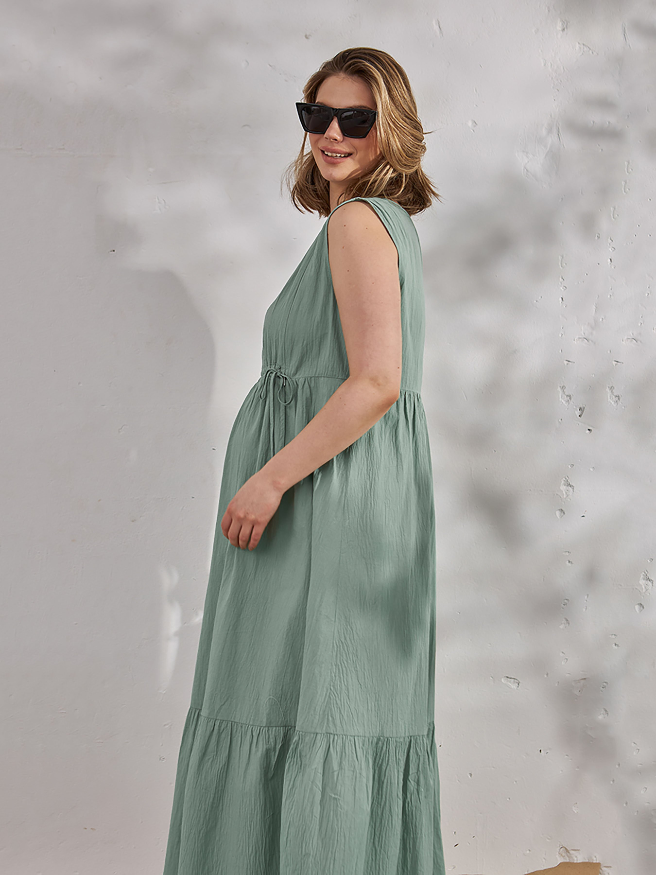 Платье макси Yula mama Noemie модель NoemieDR-24.042GreenYLMMDR Фото