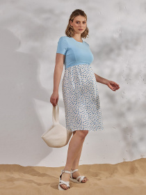 Платье миди Yula mama Gwinnett модель GwinnettDR-24.014BlueYLMMDR Фото