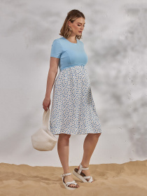 Платье миди Yula mama Gwinnett модель GwinnettDR-24.014BlueYLMMDR Фото