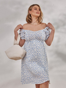 Платье мини Yula mama Amadeya модель AmadeyaDR-24.051WhiteBlueYLMMDR Фото