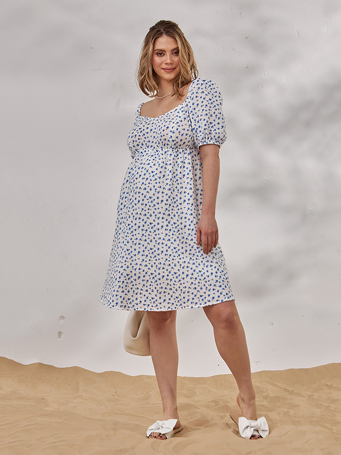 Сукня міні Yula mama Amadeya модель AmadeyaDR-24.051WhiteBlueYLMMDR Сукня міні Yula mama Amadeya модель AmadeyaDR-24.051WhiteBlueYLMMDR Фото