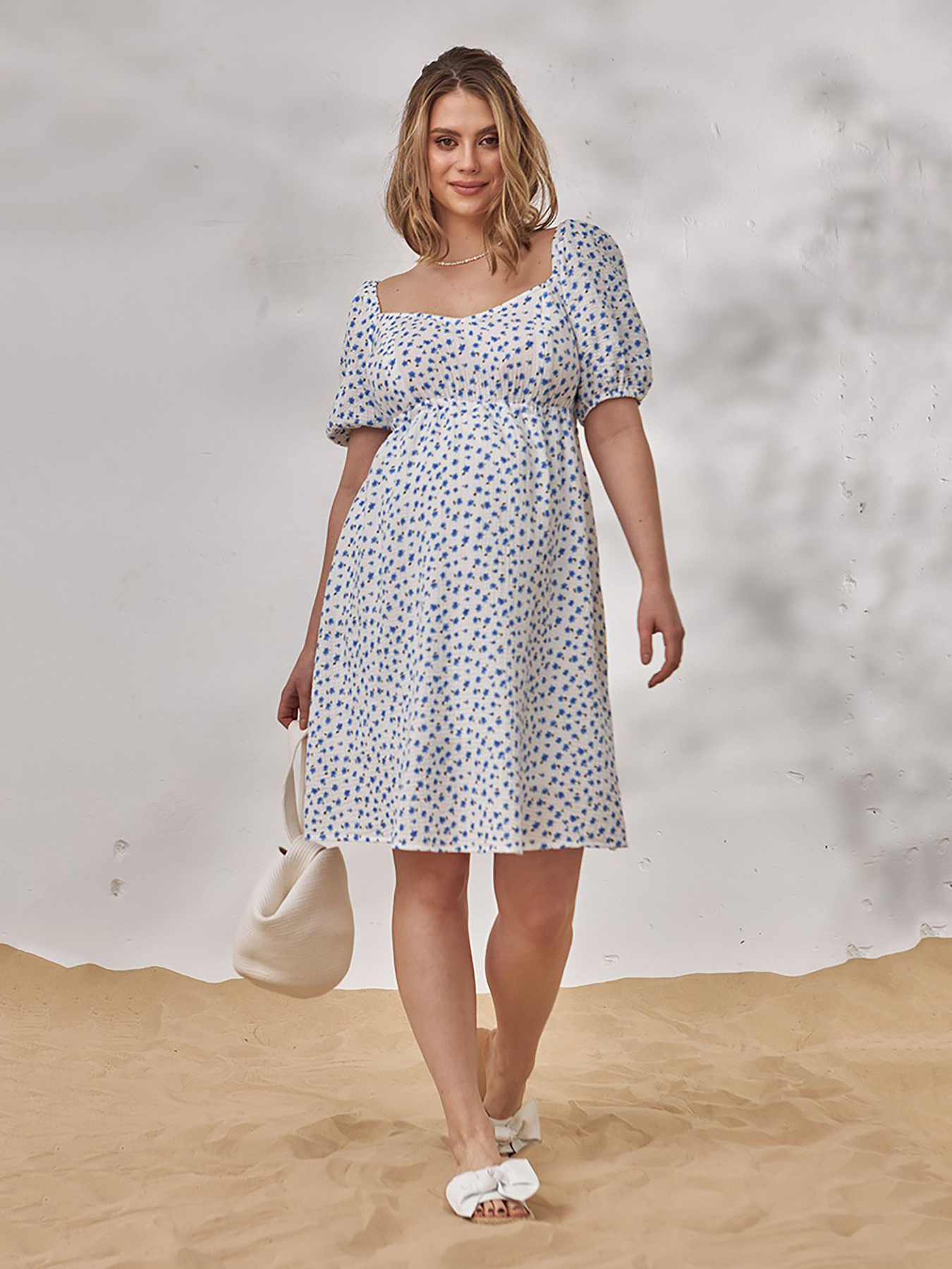 Сукня міні Yula mama Amadeya модель AmadeyaDR-24.051WhiteBlueYLMMDR Сукня міні Yula mama Amadeya модель AmadeyaDR-24.051WhiteBlueYLMMDR Фото