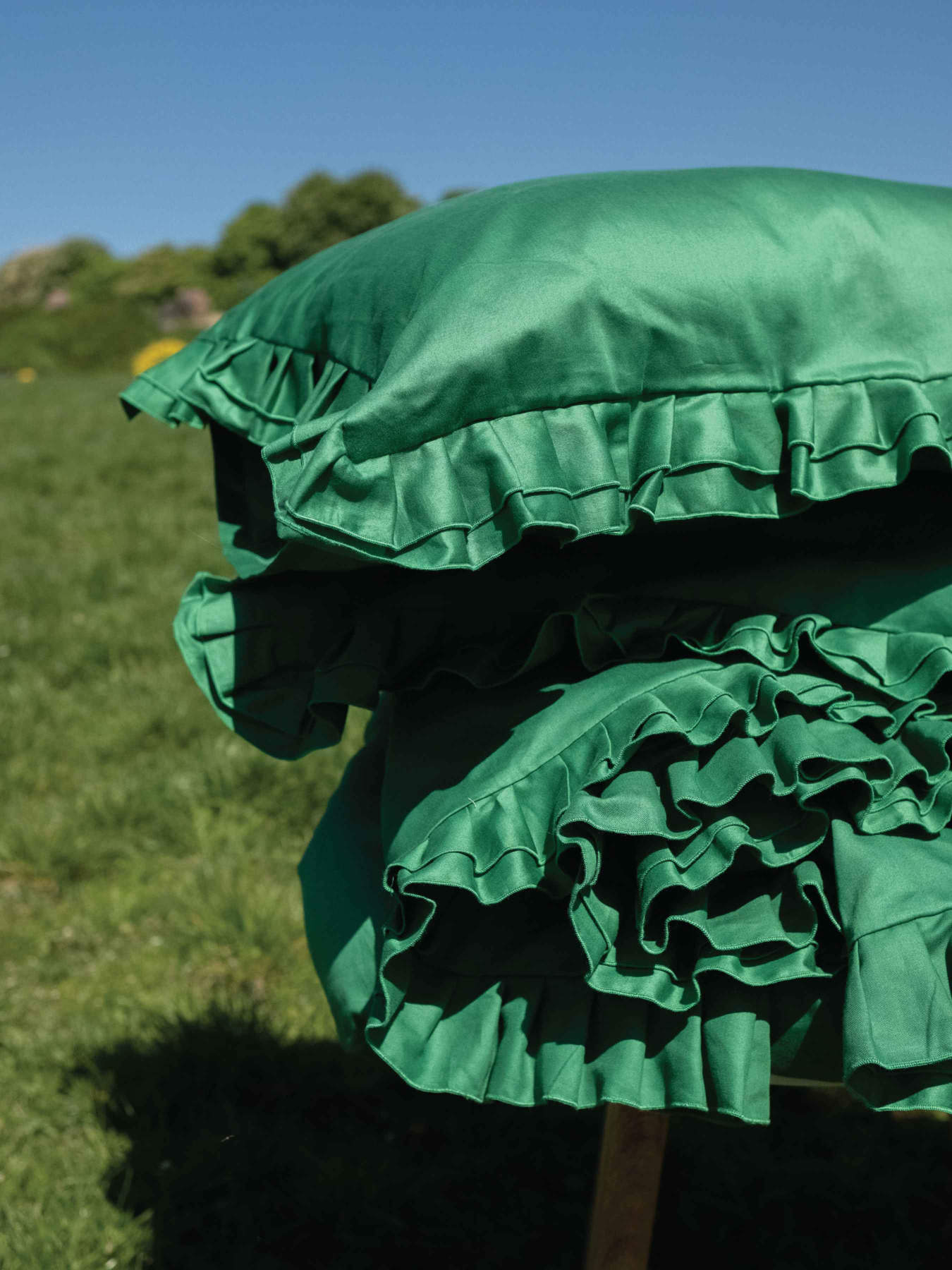 Комплект постільної білизни з рюшами зелений Cozy Модель 9425699 Фото