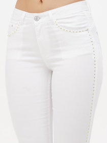 Скинни джинсы Sassofono модель A272-SF-1950_белый_желтый Фото