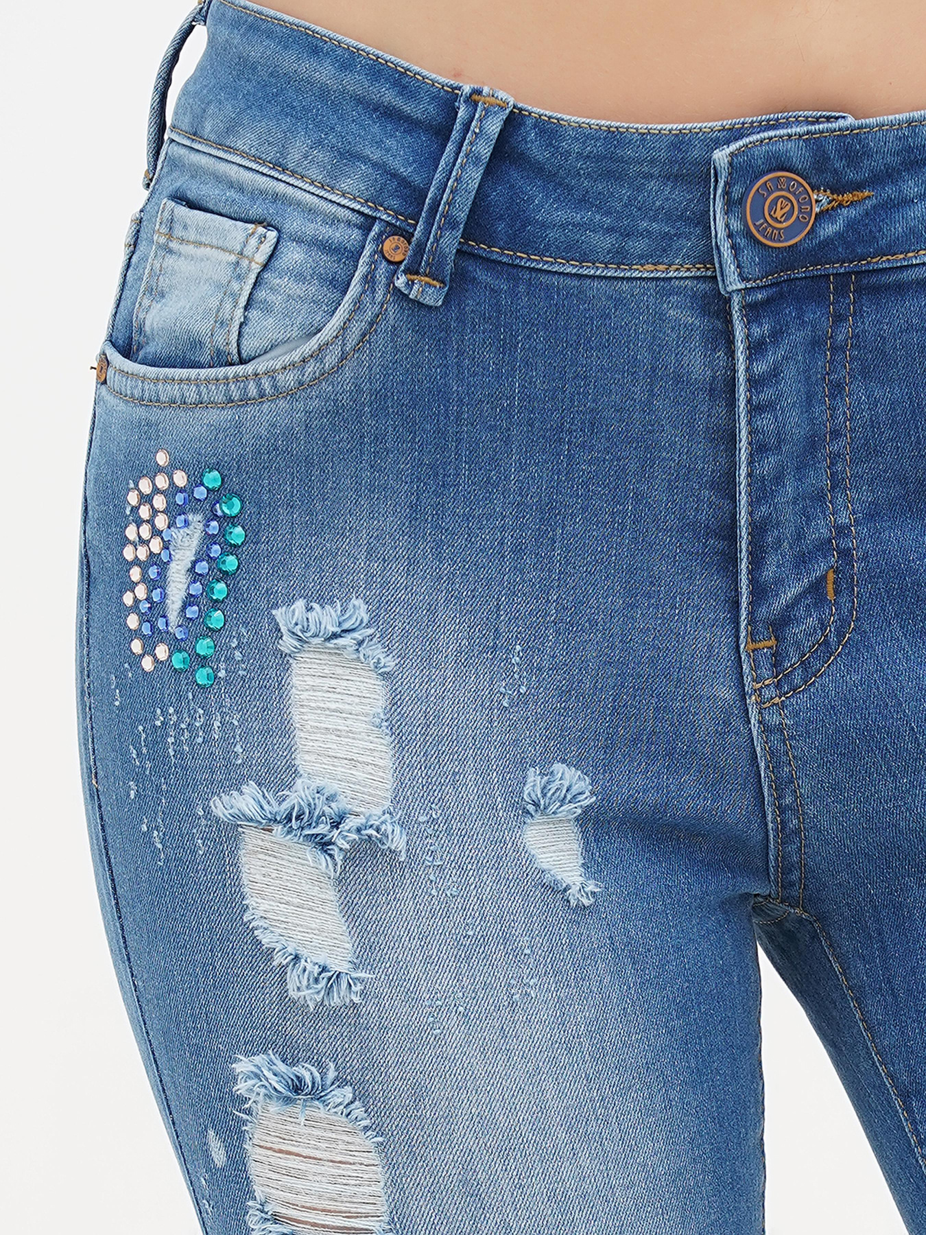 Скинни джинсы Sassofono модель A272-SF-1957 Фото