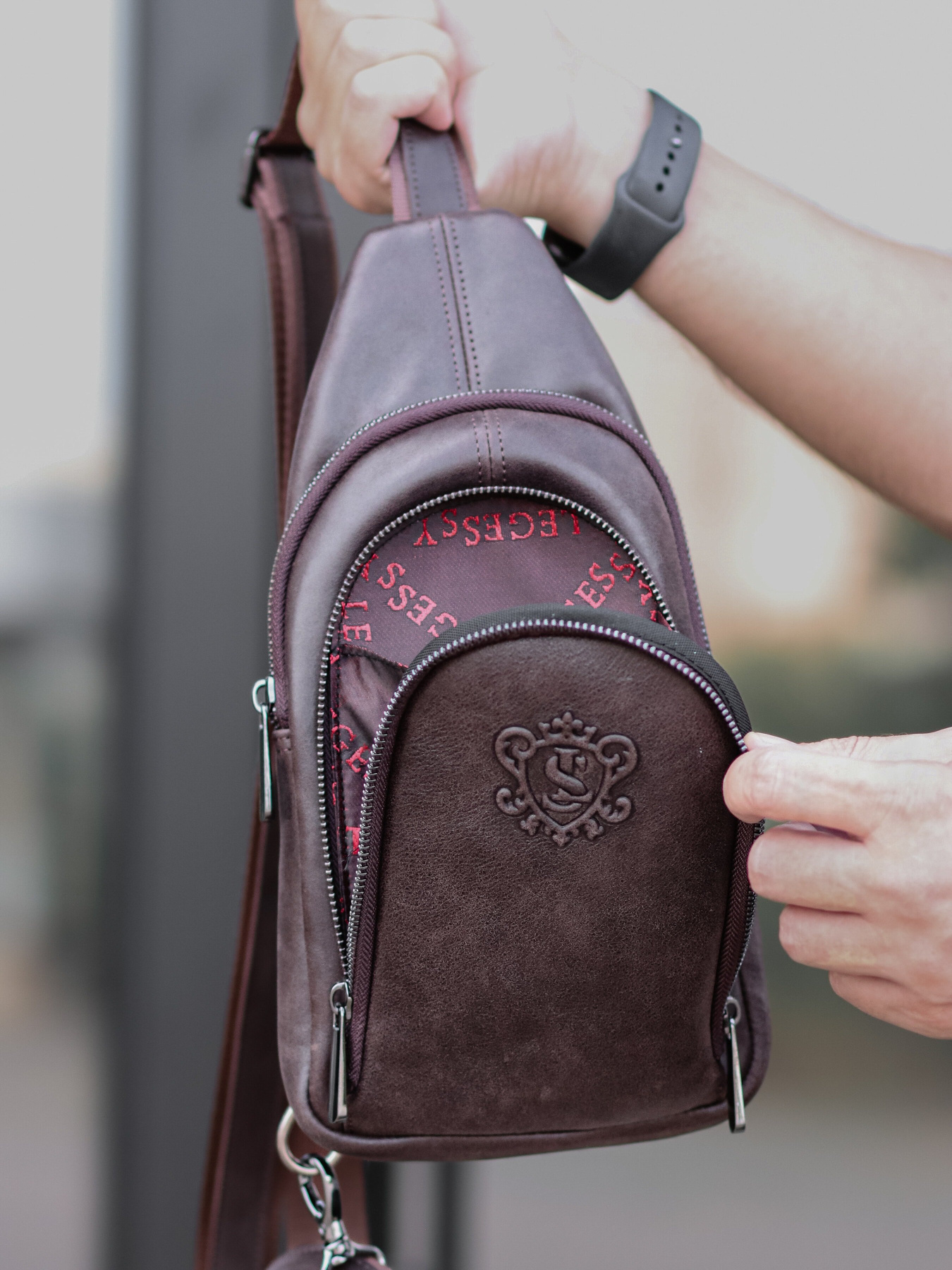 Кросс-боди Legessy модель KR_018-1_Coffee_G Фото