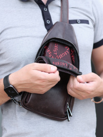 Кросс-боди Legessy модель KR_018-1_Coffee_G Фото