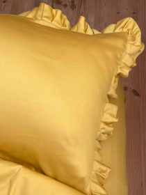 Комплект постільної білизни з рюшами медовий Cozy модель 9827709 Фото