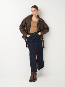 Шкіряна куртка Ricco Grande модель k12888br Фото