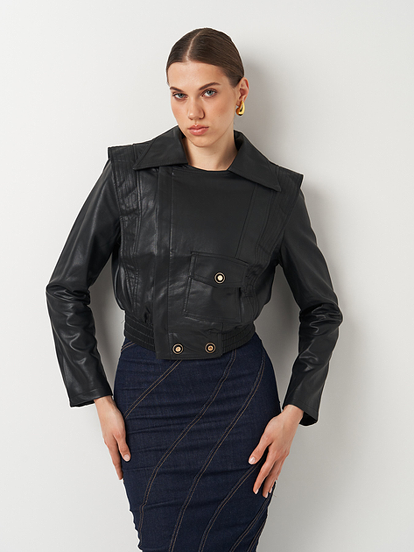 Куртка кожаная Ricco Grande модель k12065bl Фото