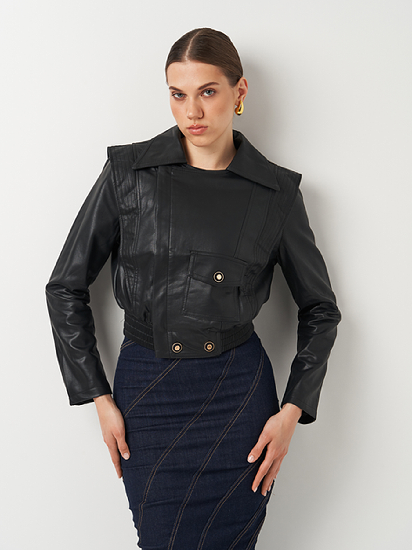 Куртка кожаная Ricco Grande модель k12065bl Фото