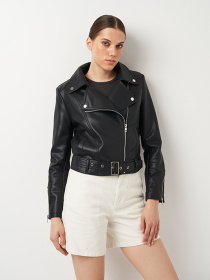 Шкіряна куртка Ricco Grande модель k12361bl Шкіряна куртка Ricco Grande модель k12361bl Фото