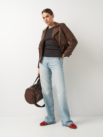 Куртка кожаная Ricco Grande модель k18818br Фото