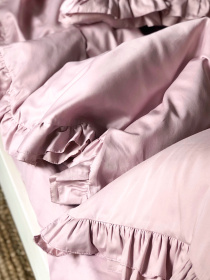 Комплект постільної білизни з рюшами рожевий Cozy модель 8047993 Фото