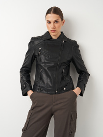 Шкіряна куртка Ricco Grande модель k18855bl Фото