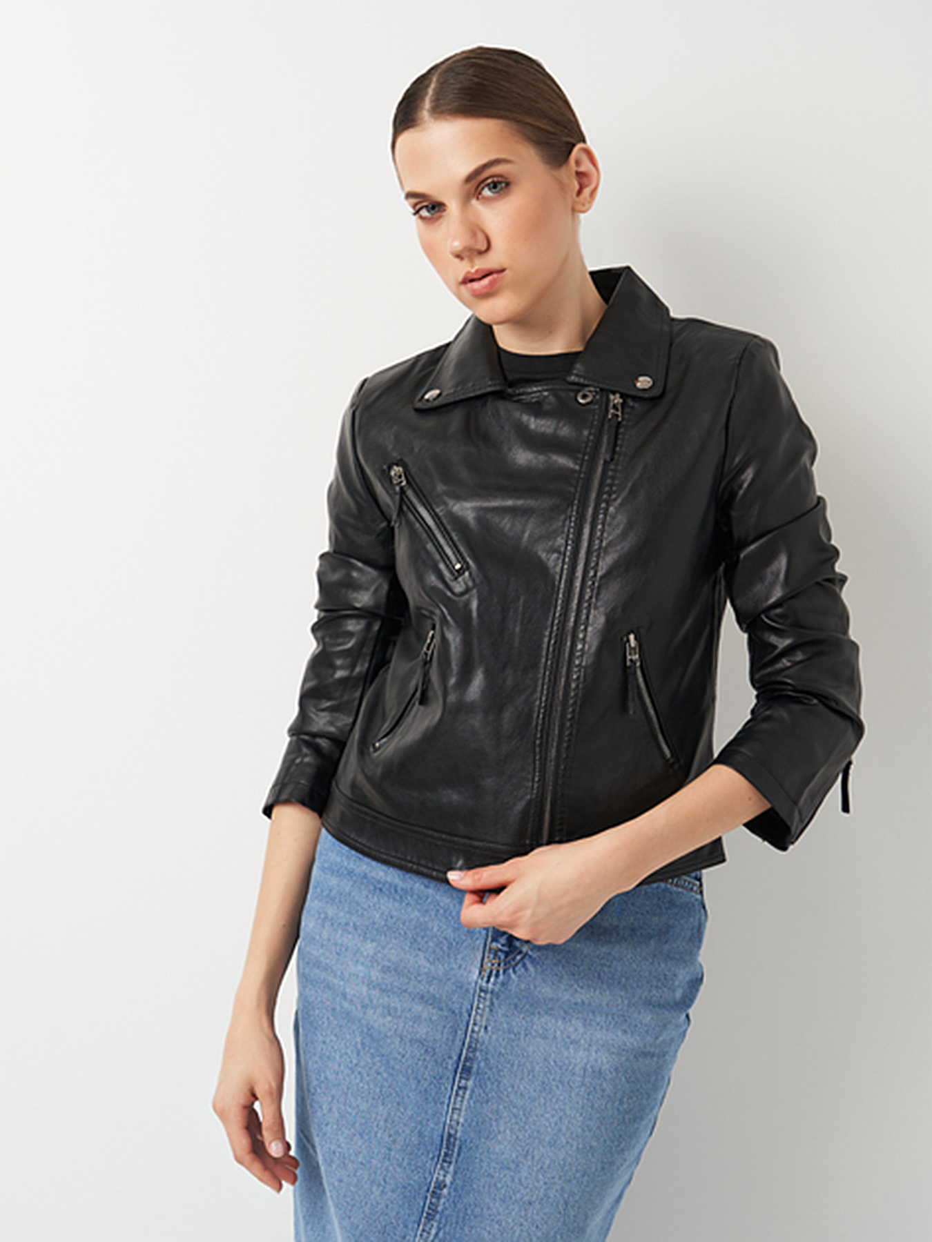 Куртка кожаная Ricco Grande модель k188662bl Фото