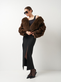 Шуба Ricco Grande модель 1HQ23-YYF23082404Cbr Шуба Ricco Grande модель 1HQ23-YYF23082404Cbr Фото