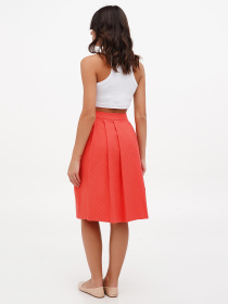 Юбка миди Sassofono модель A272-SC-1783_коралловый Фото