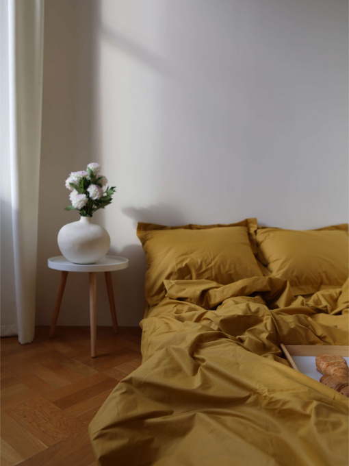 Комплект постельного белья с ткани Ранфорс цвет Медовый BedclozZzes модель 3946 Фото